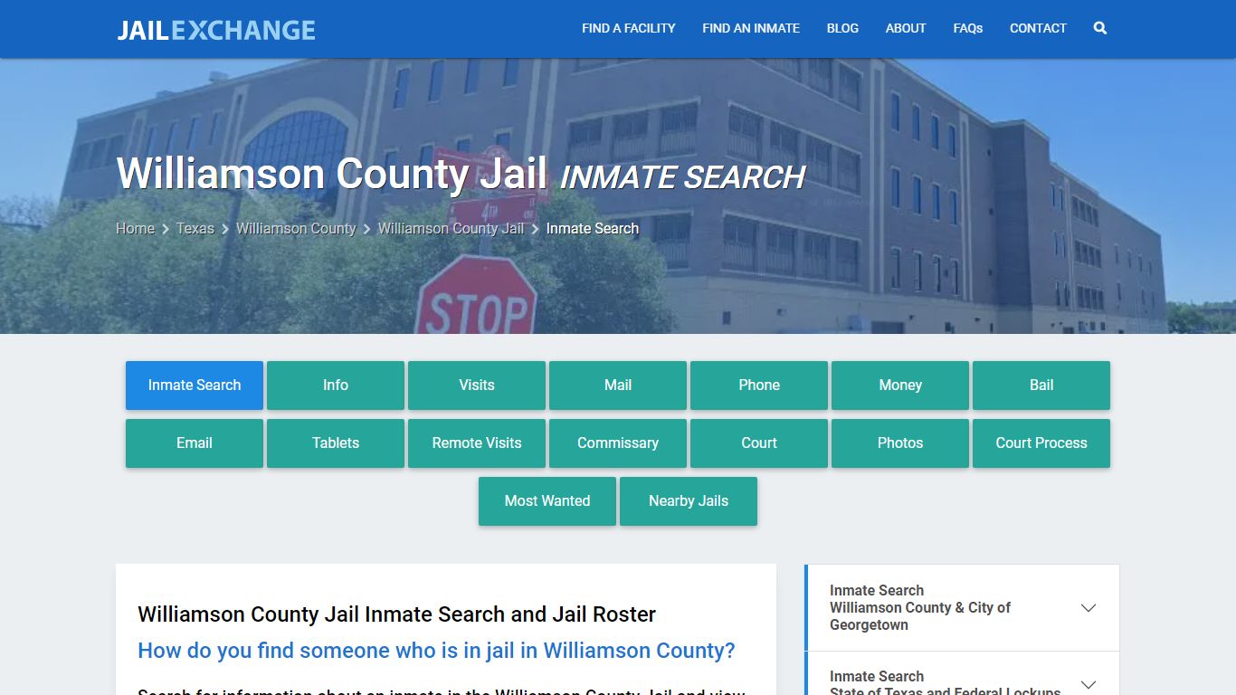 Williamson County Jail Inmate Search - Jail Exchange